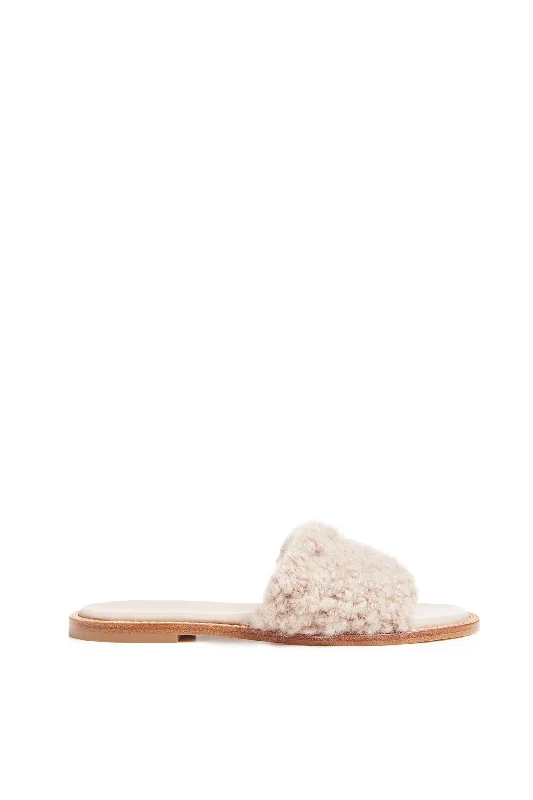 Ballast Slide Sandal in Oatmeal Leather & Cashmere