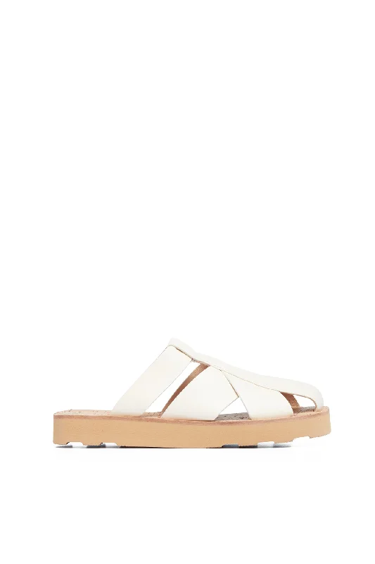 Phaon Slide Sandal in Cream Leather