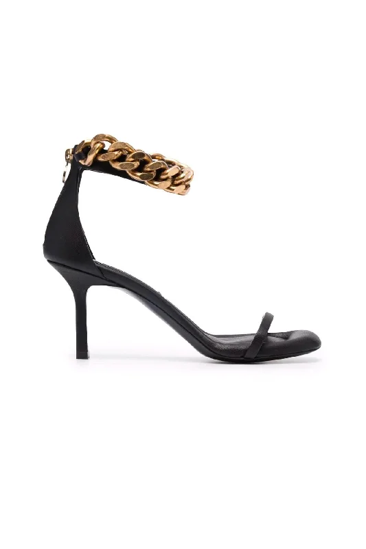 Stella McCartney Falabella Chain Heel Sandal - Black