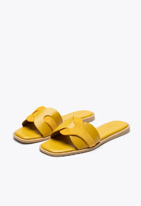 Contrast Inserted Vamp Slip On Sandals