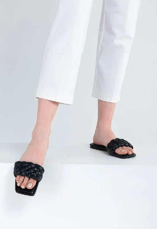 Flat Padded Woven Sandals