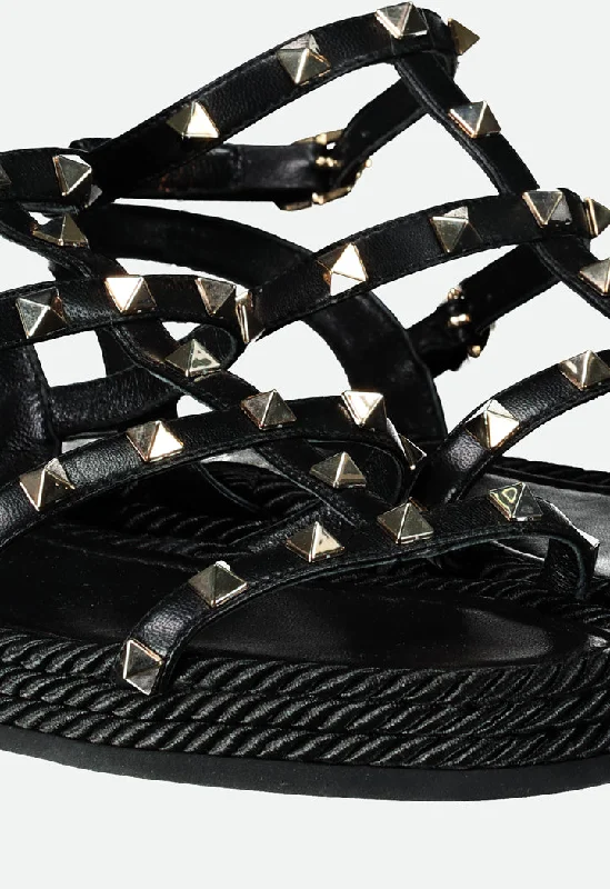 Pyramid Studded Gladiator Sandals