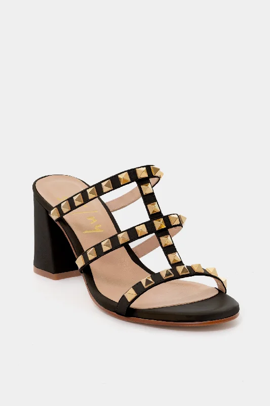 Black Foster Stud Sandals