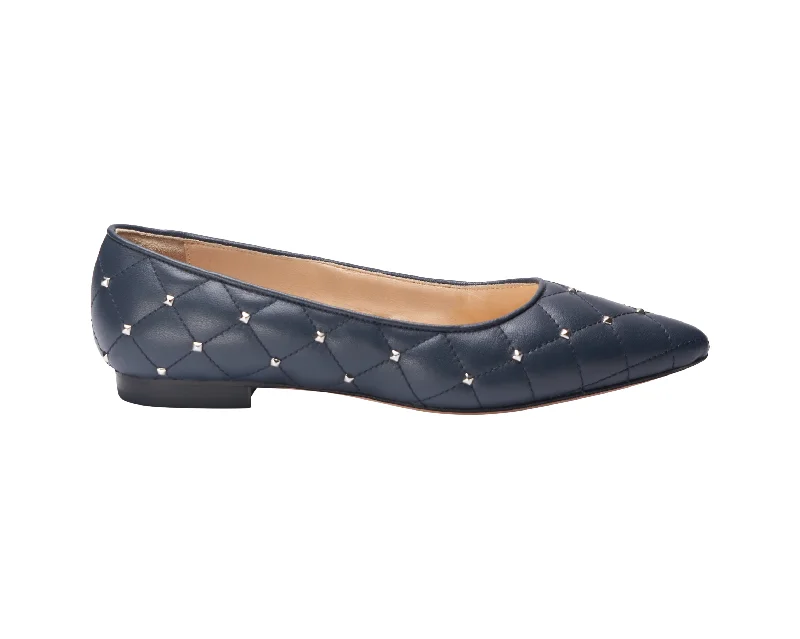 navy nappa stud