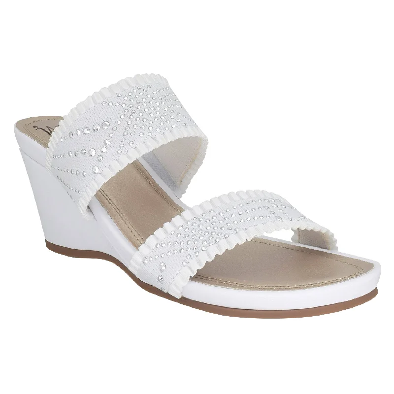 Verbena Stretch Elastic Platform Wedge Sandal with Memory Foam