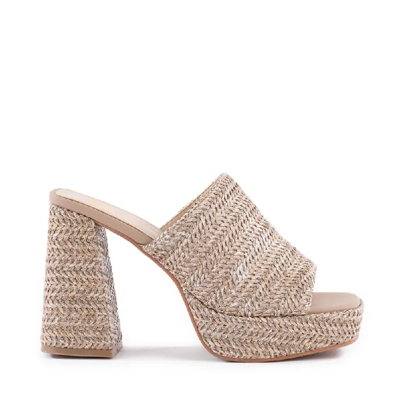 We Found Love Mule in Taupe Raffia from BC Footwear