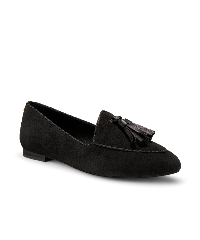 The Heron - Black Suede Tassel