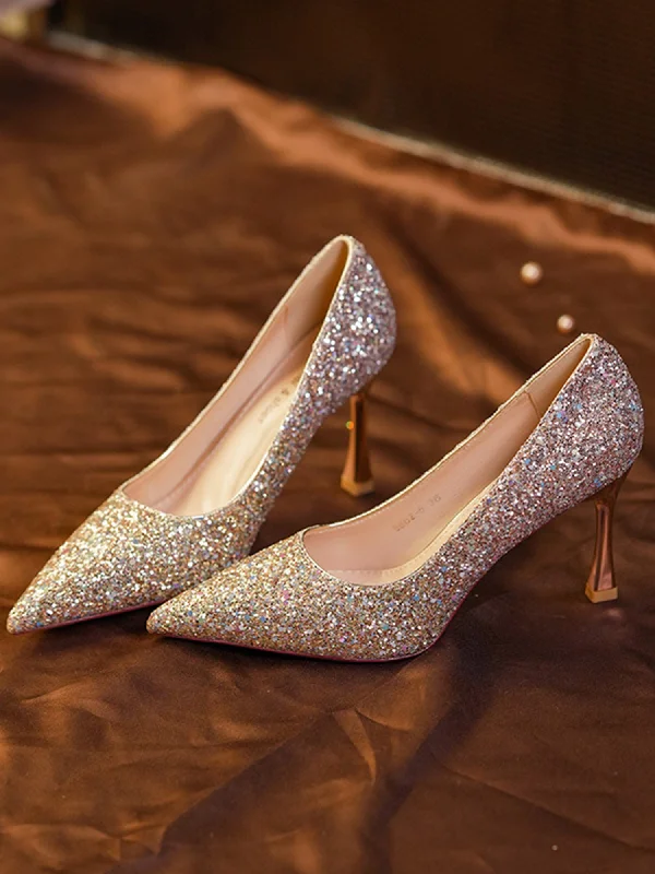 Women's Glitter Point Toe High Heels