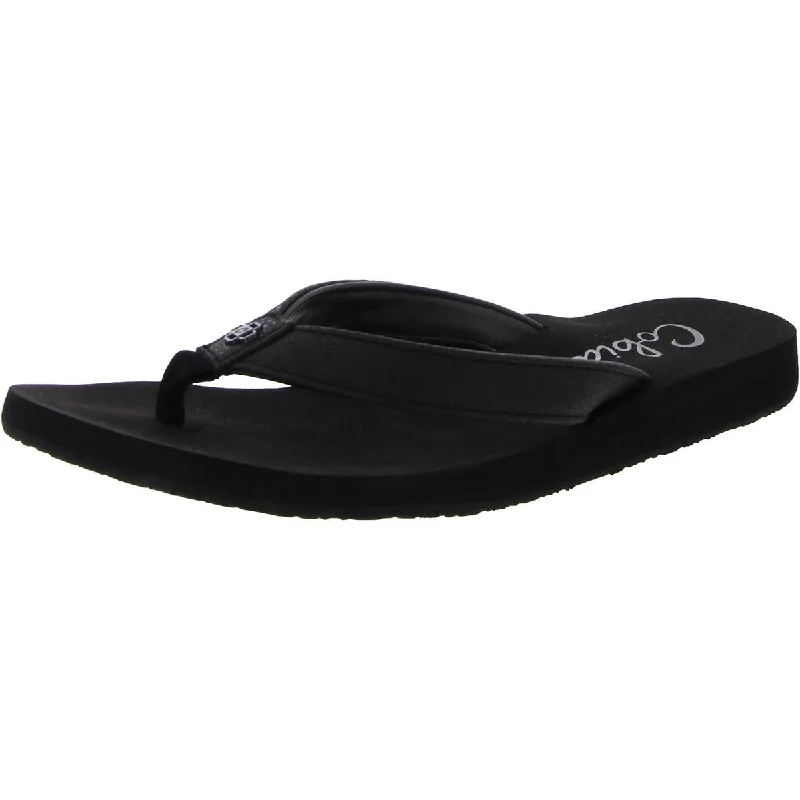 Weekend Exclusive Cobian Womens Skinny Bounce Faux Leather Slip On Thong Sandals