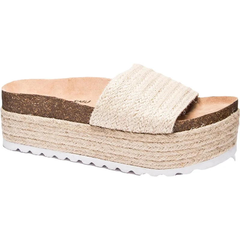 Comfortable Minimalist Shoes Dirty Laundry Womens Palm Desert Flatform Espadrilles Footbed Sandals