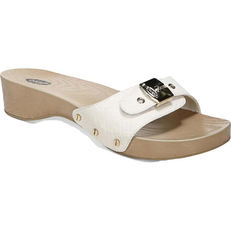 Fashionista Favorites Dr. Scholl's Shoes Womens Classic Leather Studded Slide Sandals