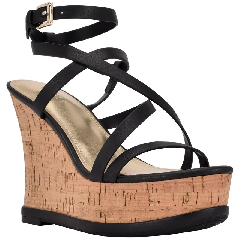 Soft Sole Casual Shoes Guess Womens DEEDRA Faux Leather Wedge Sandals