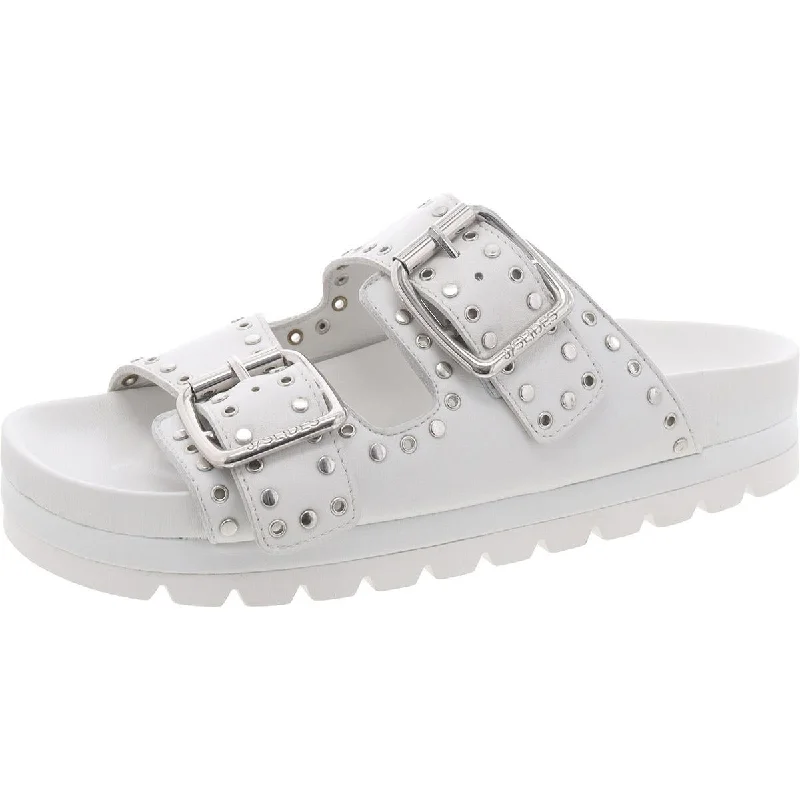 Early Bird Offer J/Slides Womens Leather Studded Slide Sandals