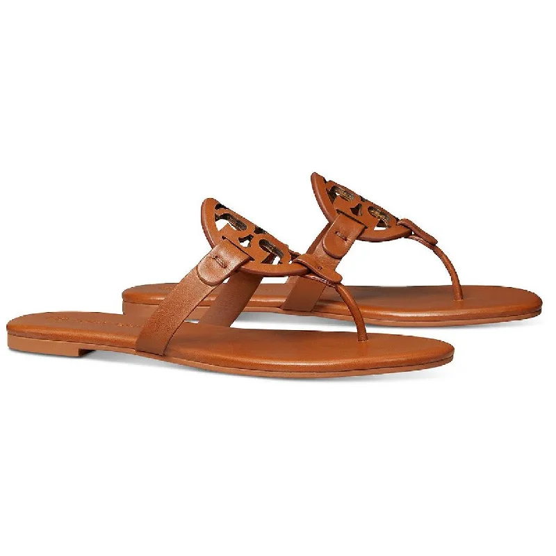 Budget-Friendly Fashion Tory Burch Miller Soft Women's Leather Memory Foam Slide Thong Sandals