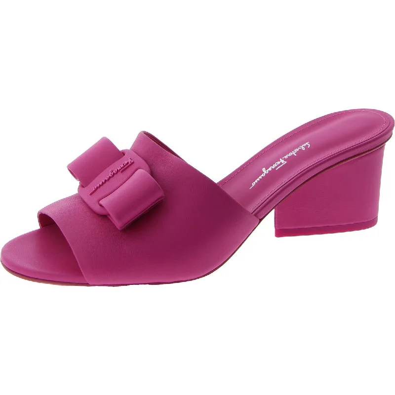 End Of Season Sale Valery Womens Leather Bow Block Heel