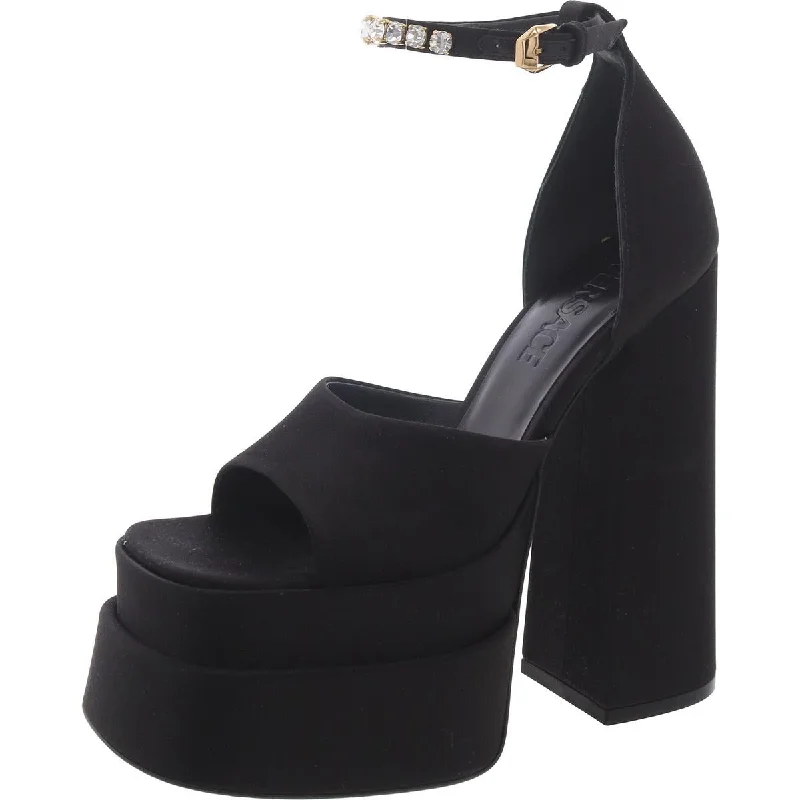Outdoor Shoes Sale Versace Womens Satin Adjustable Block Heel