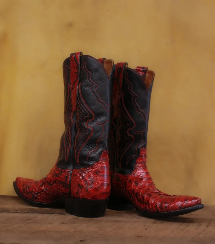 Fashion Forward Red Python Tres Outlaws Women's  Boot 1305