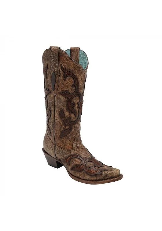 Chic & Cozy Collection Corral LD Cognac/Brown Patch Boots