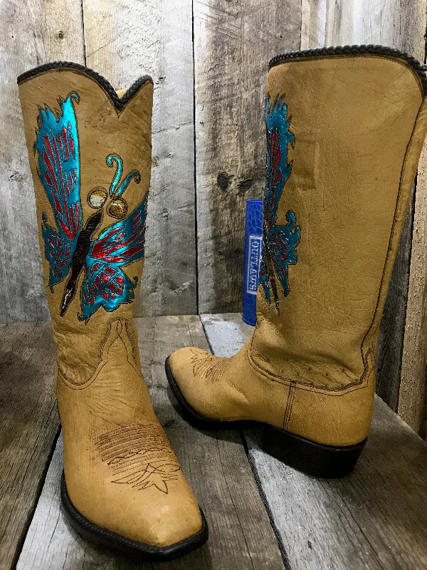 Trendy Pulse Fly Away Brown & Blue Tres Outlaws Women's Classic  Boot 1826 *