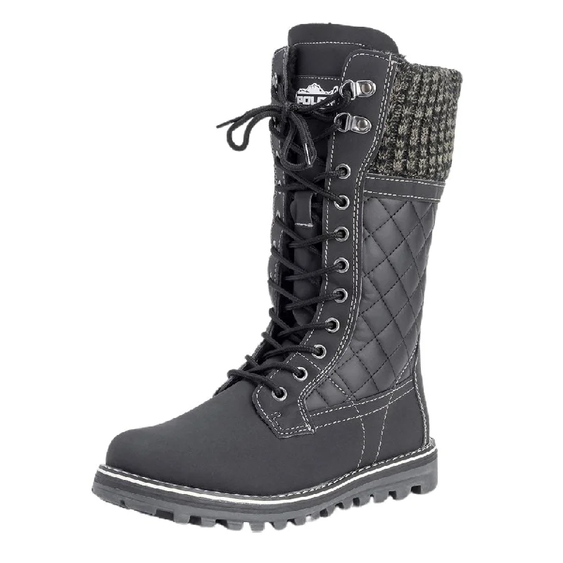 Casual Fashion Grey Criss Cross Style Women Winter Snowboots