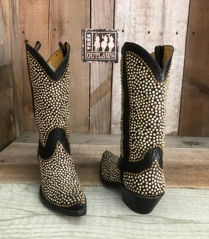 Sale On Sale Rainbow Studs & Swarovski Crystals  Tres Outlaws Classic Boot  1219
