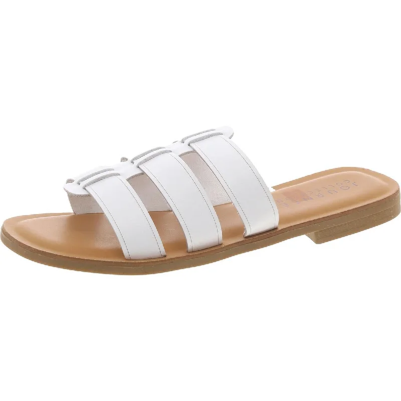 Vintage-Inspired Style Offers Womens Faux Leather Open Toe Slide Sandals