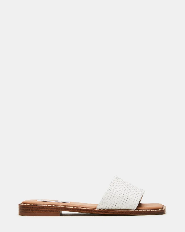 Dive Into Trendy Styles SANDRA WOVEN WHITE LEATHER